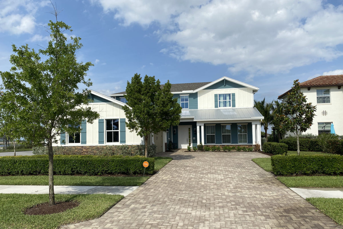 beautiful blue and white two story home in arden loxahatchee fl