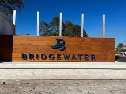 new entrance sign into bridgewater 2022