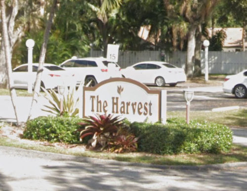 Sign Entering the Harvest Condo community