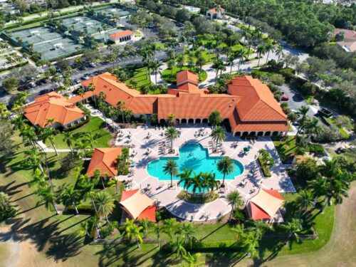 View overlooking the Cascades Pool and Clubhouse In St Lucie West